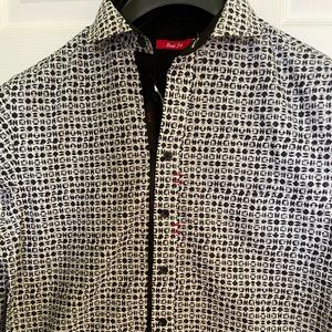 Bold Cotton Shirt with Samurai Character tape